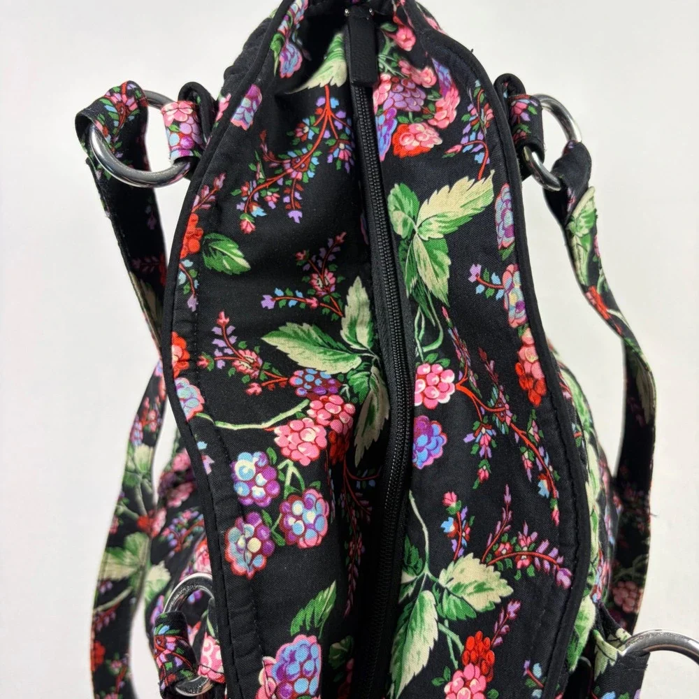 Vera Bradley Glenna Satchel Berry Burst Floral Quilted Shoulder Bag Cottagecore